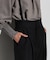サスペンダー付きツイルワイドパンツ