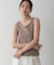 ロゴ刺繍リブタンクトップ