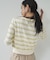 【一部店舗限定】クルーネックボーダーカーディガン