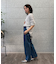 【マシンウォッシュ】コットンデニムテーパードパンツ