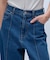 【マシンウォッシュ】ストレッチデニムワイドパンツ