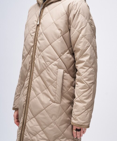 TAION】シティ リバーシブル パイピングフード ダウン×ボア コート