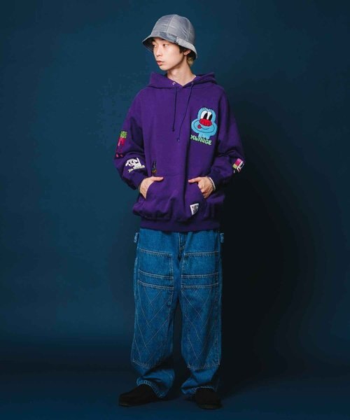 TIM COMIX CHENILLE EMBROIDERED HOODED SWEAT｜エクストララージの