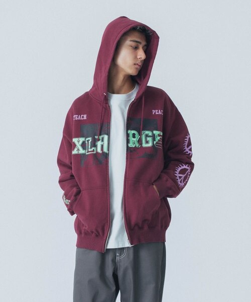 CAMPUS ZIP UP HOODED SWEATSHIRT｜エクストララージの通販｜&mall