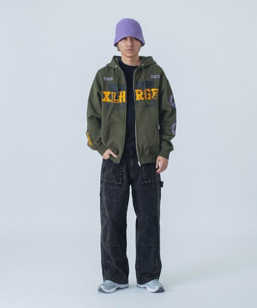 CAMPUS ZIP UP HOODED SWEATSHIRT｜エクストララージの通販｜&mall