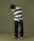 STRIPE HOODED L/S SHIRT
