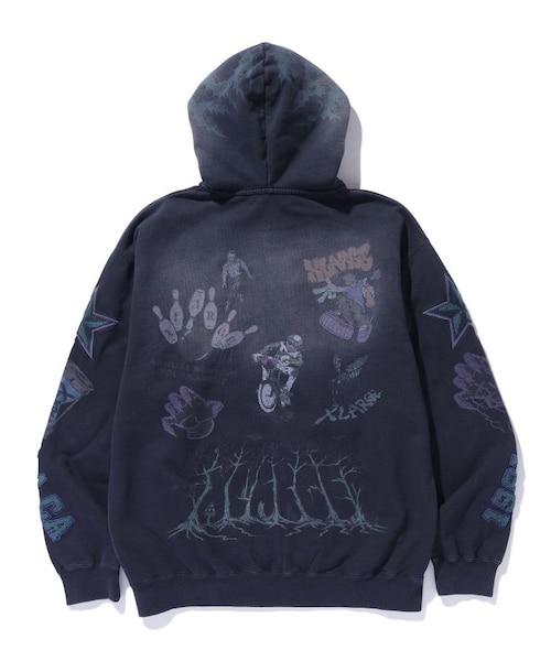 MULTI LOGO ZIP UP HOODED SWEATSHIRT｜エクストララージの通販｜&mall