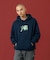 FLUORESCENT EMBROIDERED HOODED SWEATSHIRT