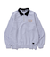 DENIM COLLAR HALF ZIP SWEATSHIRT