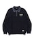 DENIM COLLAR HALF ZIP SWEATSHIRT