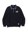 DENIM COLLAR HALF ZIP SWEATSHIRT