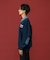 DENIM COLLAR HALF ZIP SWEATSHIRT