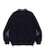 DENIM COLLAR HALF ZIP SWEATSHIRT