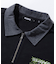 DENIM COLLAR HALF ZIP SWEATSHIRT