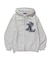 PATCHED THERMAL ZIP UP HOODED SWEATSHIRT