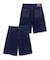 STITCHED LOGO DENIM SHORTS