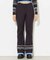 PARTIAL STRIPE KNIT PANTS