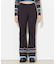 PARTIAL STRIPE KNIT PANTS