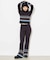 PARTIAL STRIPE KNIT PANTS