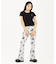 HANDWRITTEN FLOWER JERSEY FLARE PANTS