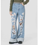 DISTRESSED ROLL UP DENIM PANTS