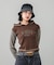 STRIPED SLEEVE COMPACT HOODED TOP