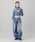 ZIP UP STAND COLLAR DENIM JACKET