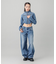 ZIP UP STAND COLLAR DENIM JACKET
