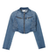 ZIP UP STAND COLLAR DENIM JACKET