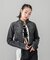 ZIP UP STAND COLLAR DENIM JACKET