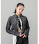 ZIP UP STAND COLLAR DENIM JACKET