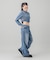 ZIP UP STAND COLLAR DENIM JACKET