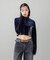 VELOUR HALF ZIP TOP