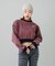 WOVEN CROPPED CREWNECK TOP