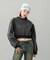 WOVEN CROPPED CREWNECK TOP