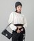 WOVEN CROPPED CREWNECK TOP