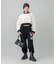 WOVEN CROPPED CREWNECK TOP