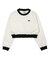 WOVEN CROPPED CREWNECK TOP