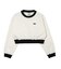 WOVEN CROPPED CREWNECK TOP