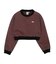 WOVEN CROPPED CREWNECK TOP