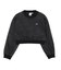 WOVEN CROPPED CREWNECK TOP