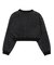WOVEN CROPPED CREWNECK TOP