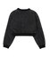WOVEN CROPPED CREWNECK TOP