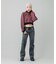 WOVEN CROPPED CREWNECK TOP