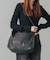 PATCHED LOGO FAUX LEATHER SHOULDER BAG