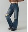 LOW RISE DISTRESSED DENIM PANTS