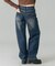 LOW RISE DISTRESSED DENIM PANTS