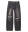 LOW RISE DISTRESSED DENIM PANTS