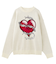 HEART BARBED WIRE JACQUARD KNIT TOP