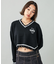 EMBLEM V-NECK KNIT TOP